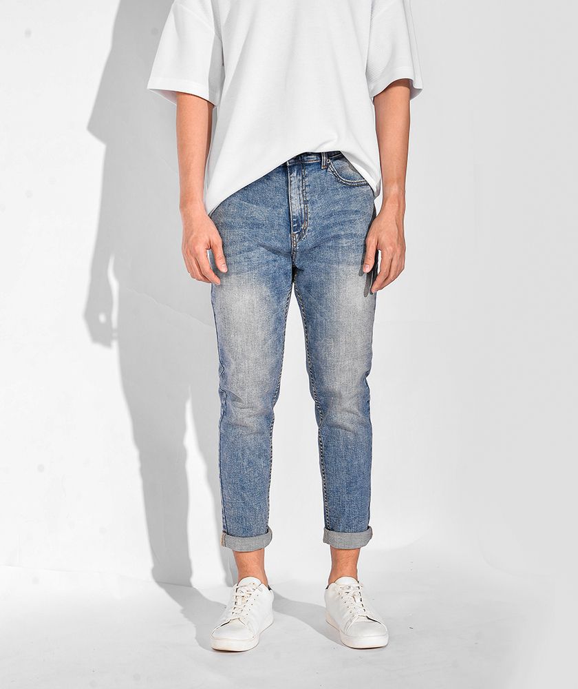 Quần Jeans Nam Form Slim Cropped 10S20DPA016