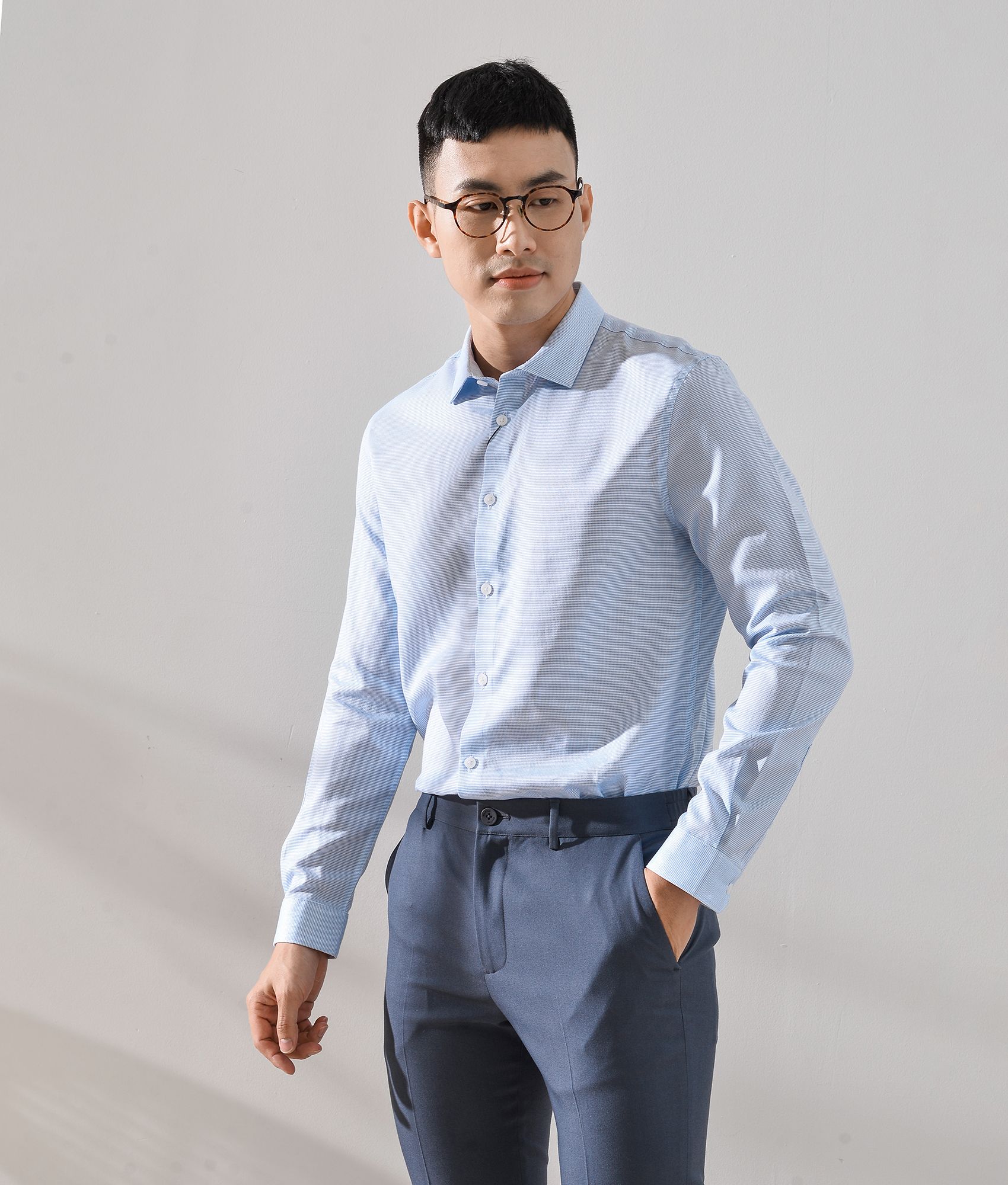 Áo sơ mi tay dài form Fitted - 10S20SHL043