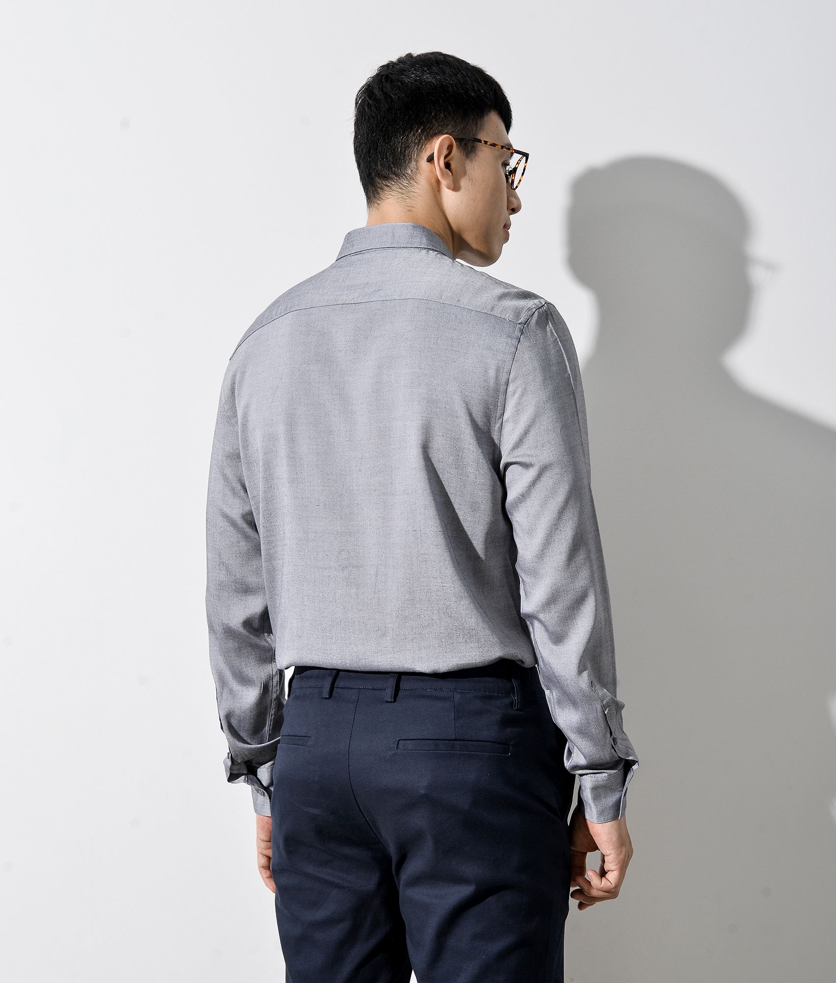 Áo sơ mi tay dài form fitted - 10S20SHL029