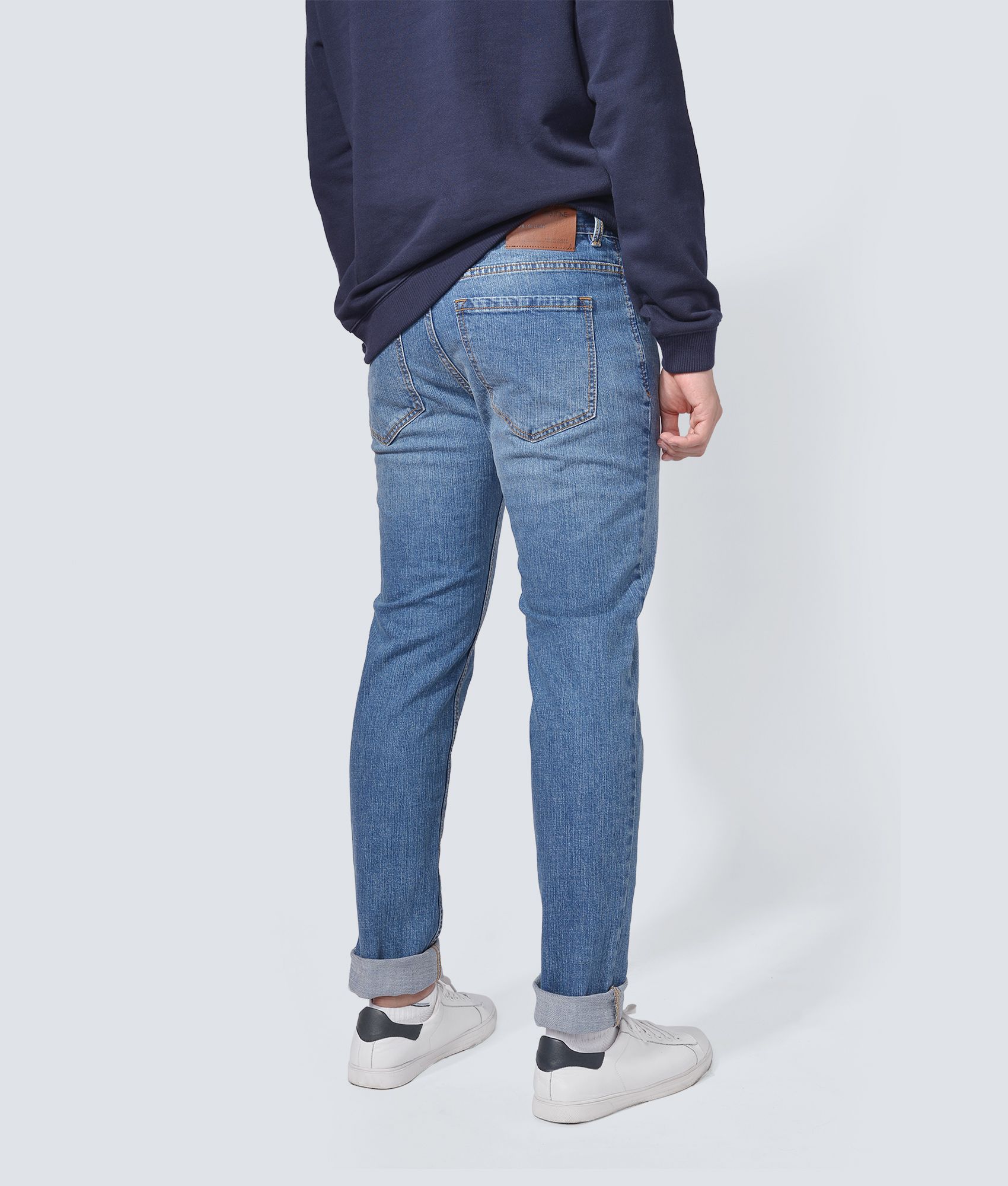 Quần jean nam trơn form Slim fit - 10F20DPA106
