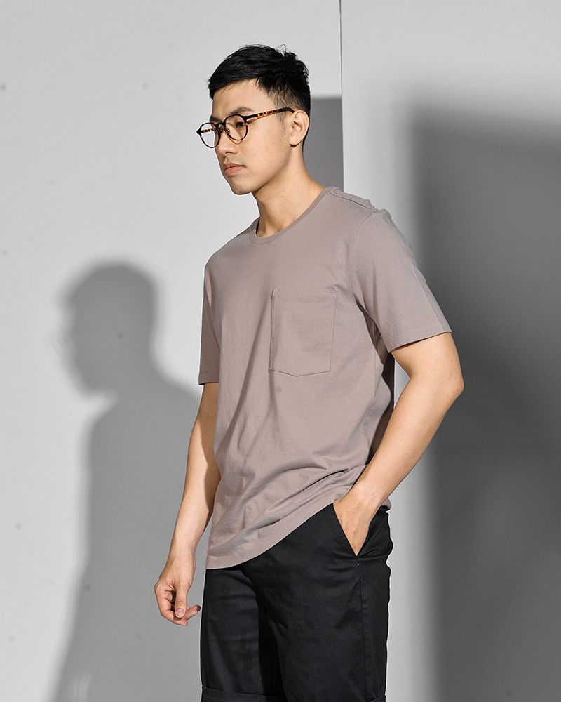 Áo thun tay ngắn túi ngực cotton form regular - 10F20TSH006