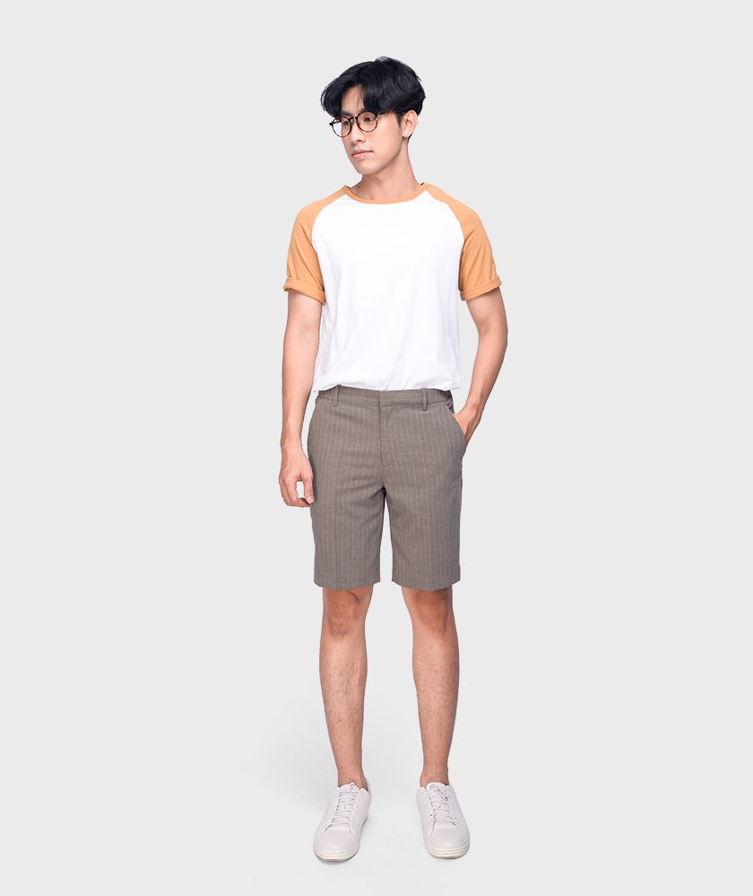 Quần Short Nam Slim Kẻ Sọc Cạp Chun Sau - QS13202