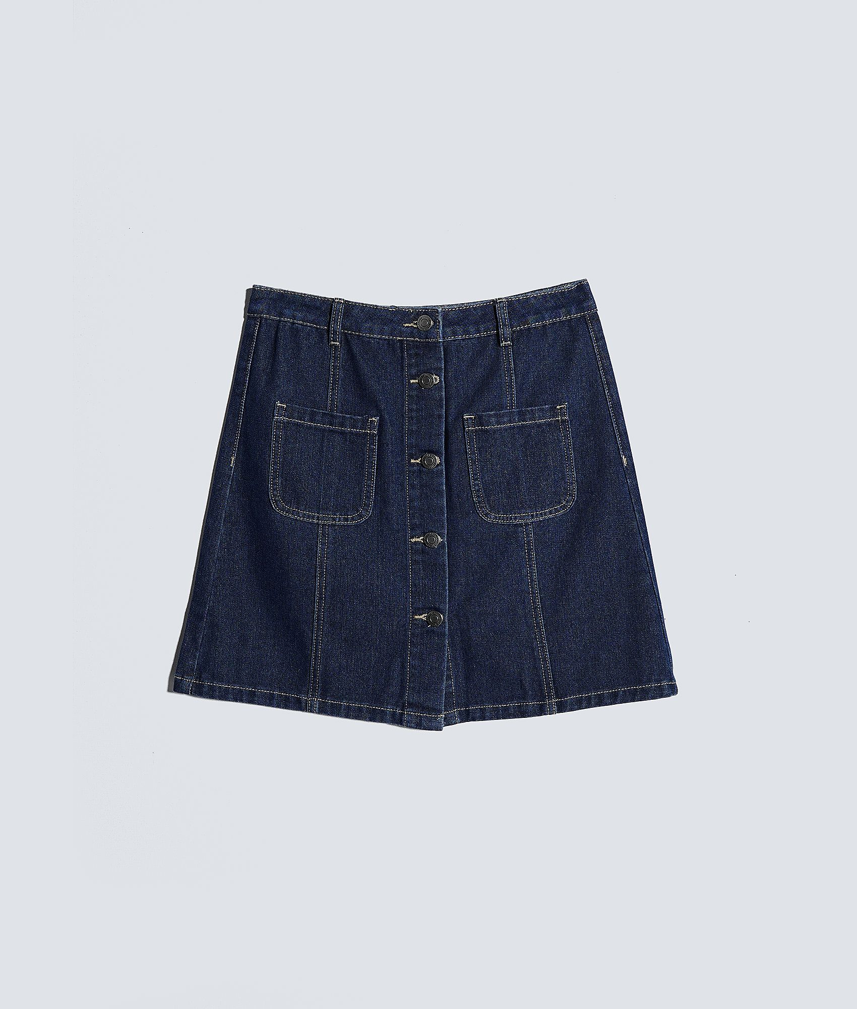 Chân váy jean, nút giữa - 10F20DSKW004