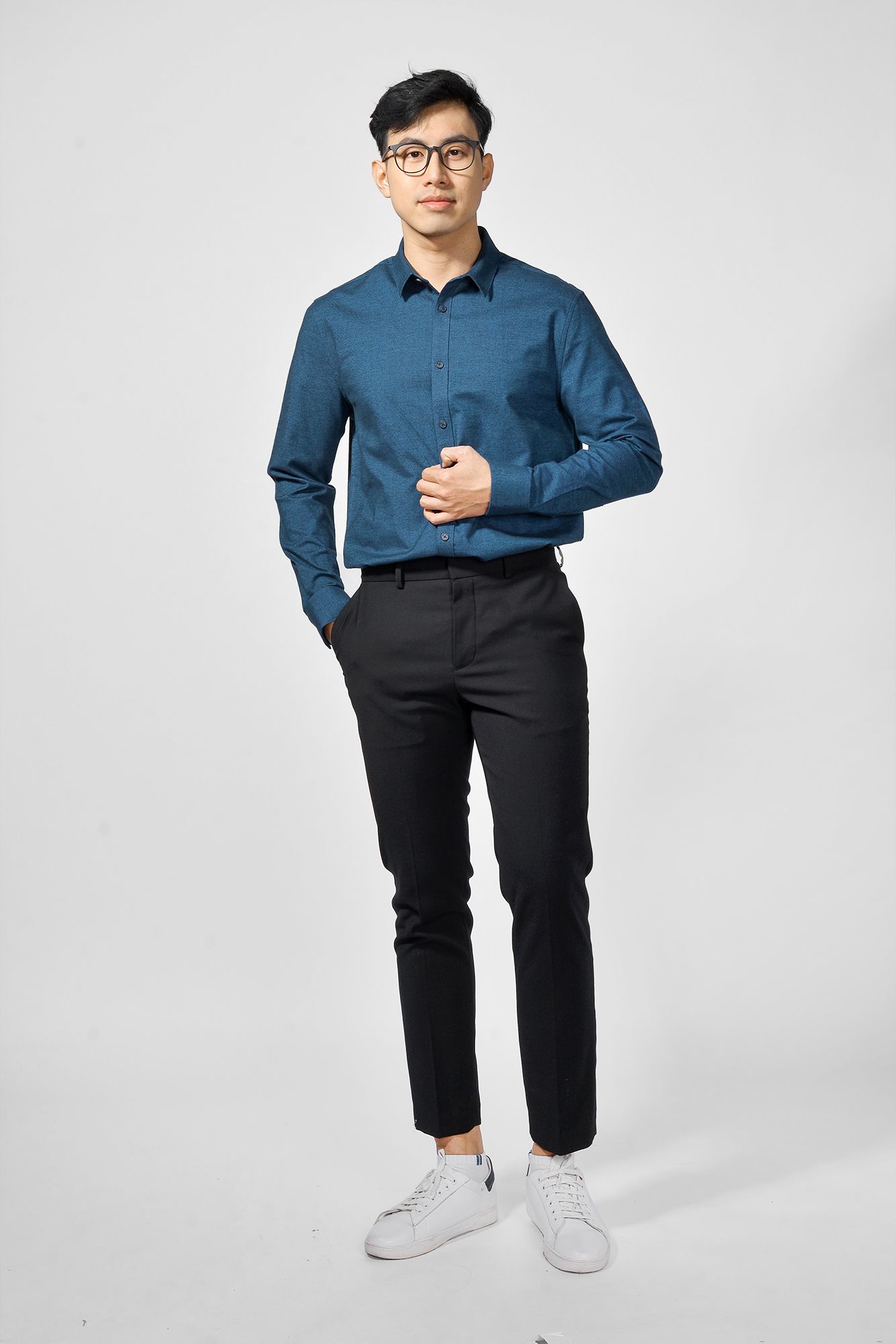 Áo Sơ Mi Nam Dài Tay Cổ Normal Form Regular - 10F20SHL019