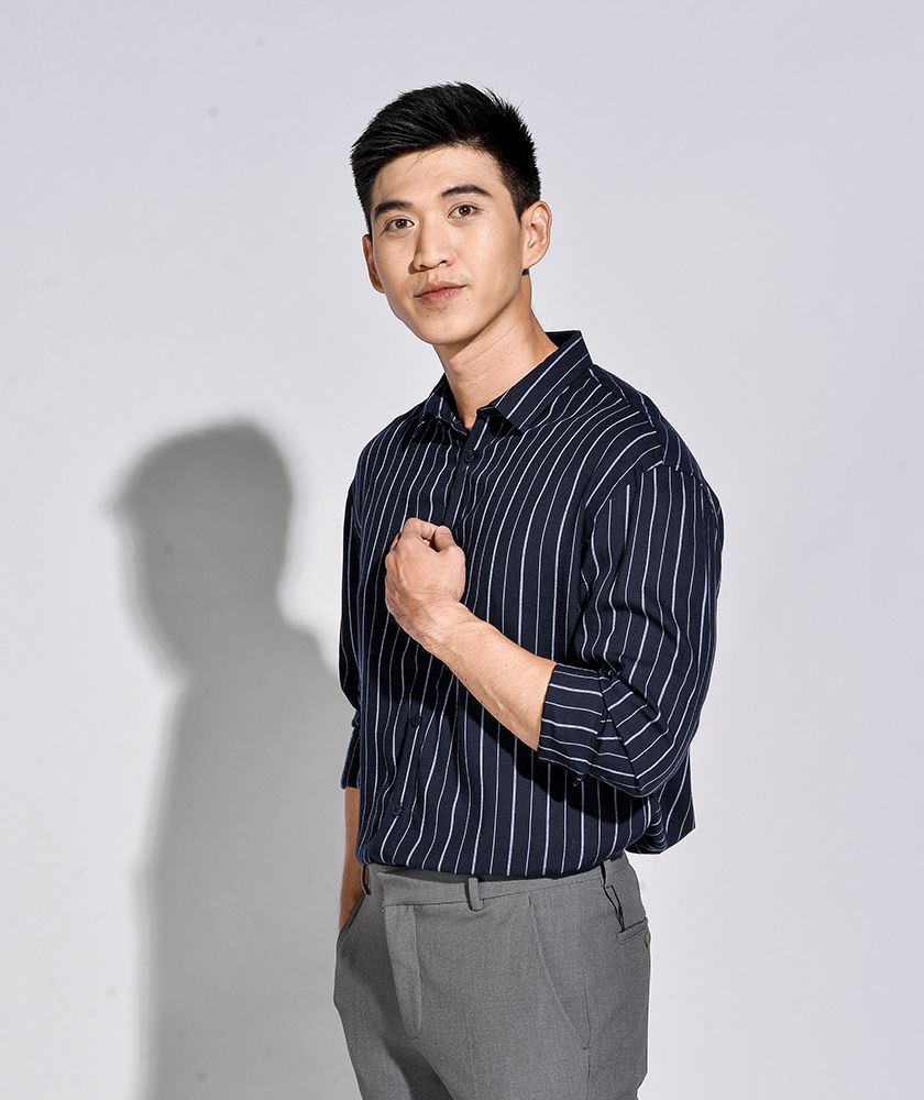 Áo sơ mi tay dài form loose - 10S20SHL011