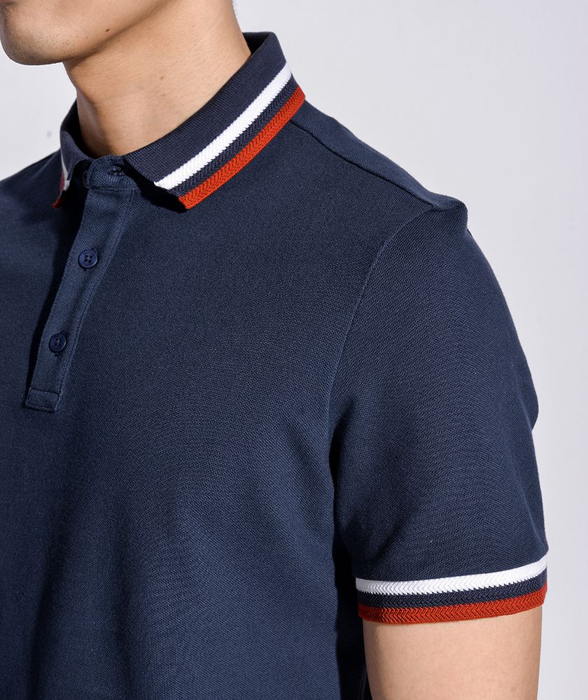 Áo Thun Polo Tay Phối Form Fitted 10S20POL002