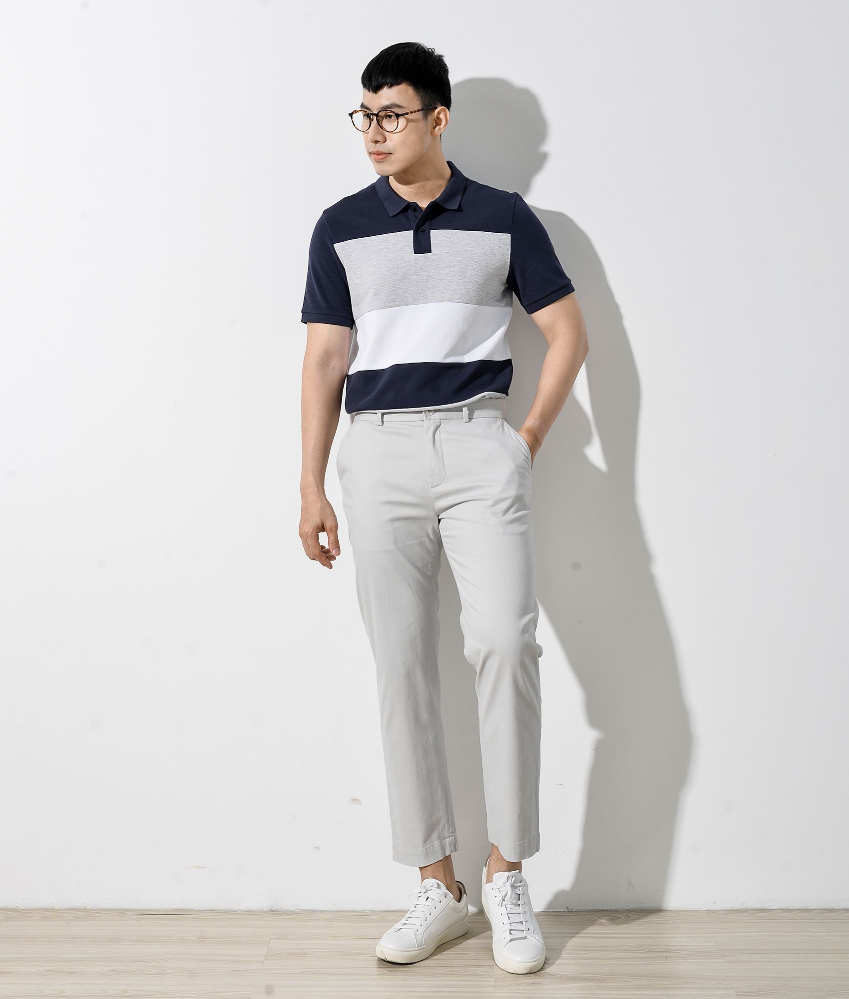 Áo polo tay ngắn phối màu - 10S20POL014