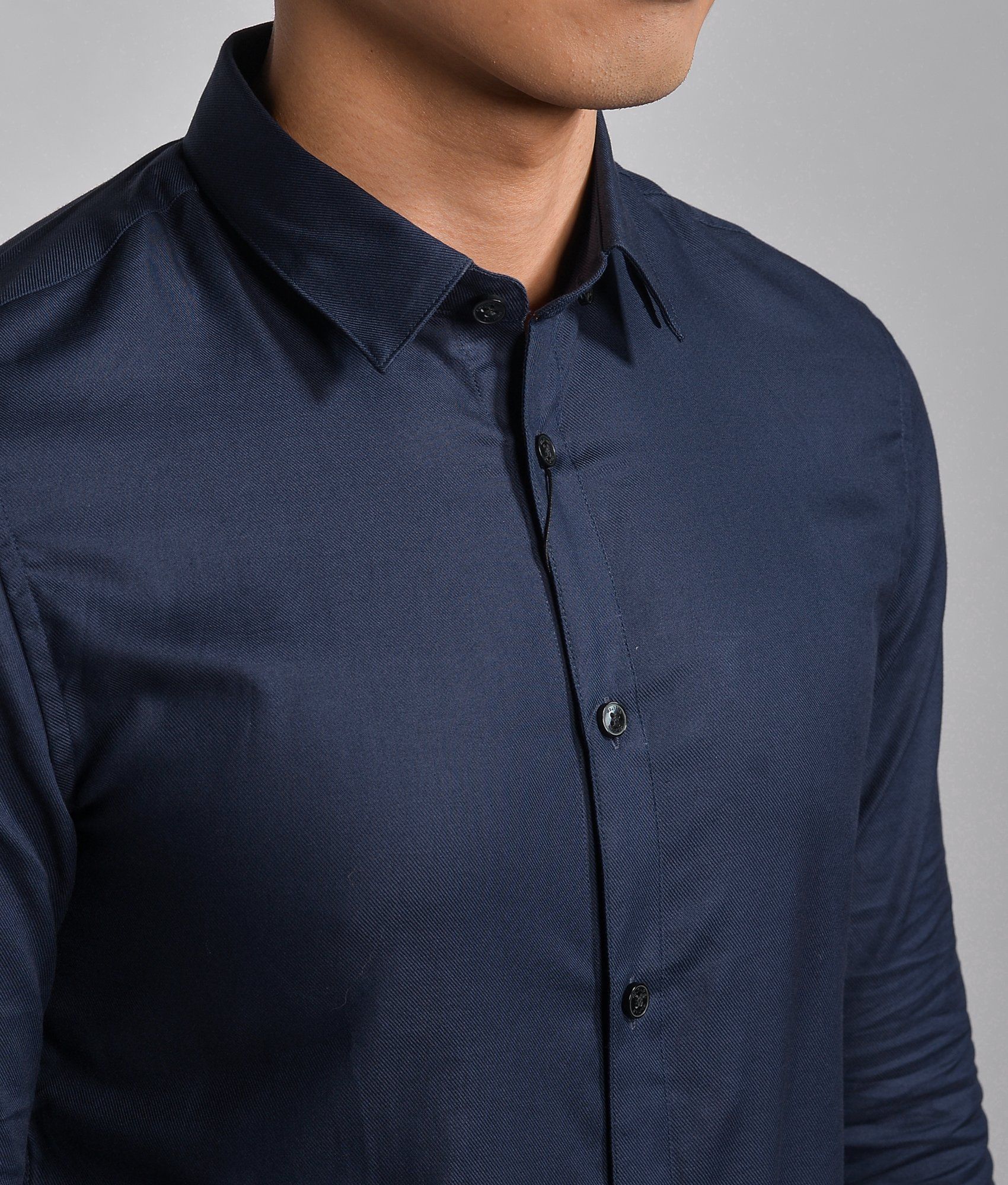 Sơ mi chéo to, nẹp rời form slim fit - SM1012116