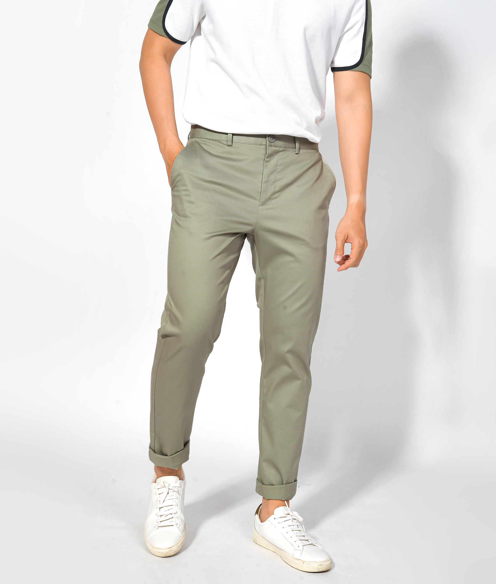 Quần khaki form slim crop - 10F20PCA007