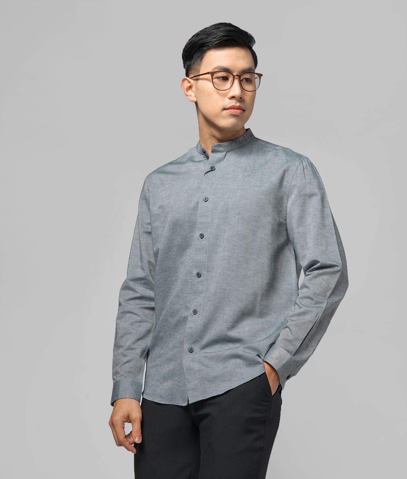 Áo sơ mi tay dài thin striples form regular - 10F20SHL016