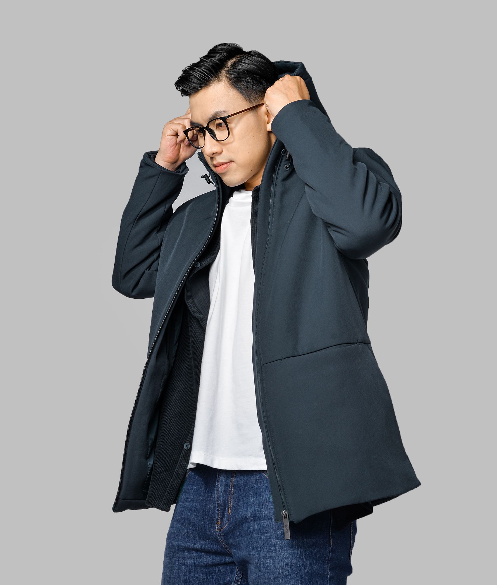 Áo khoác túi xéo không diễu form regular - 10F20JAC002