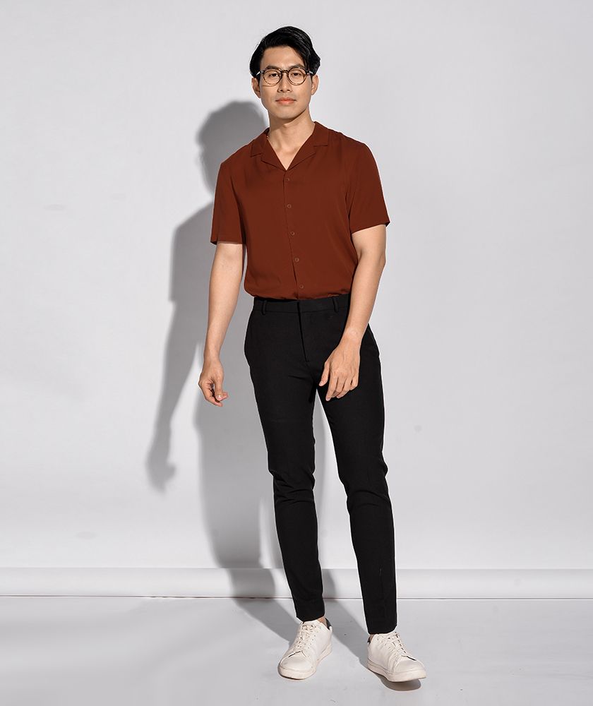 Áo Sơ Mi Nam Tay Ngắn Form Fitted 10S20SHS006
