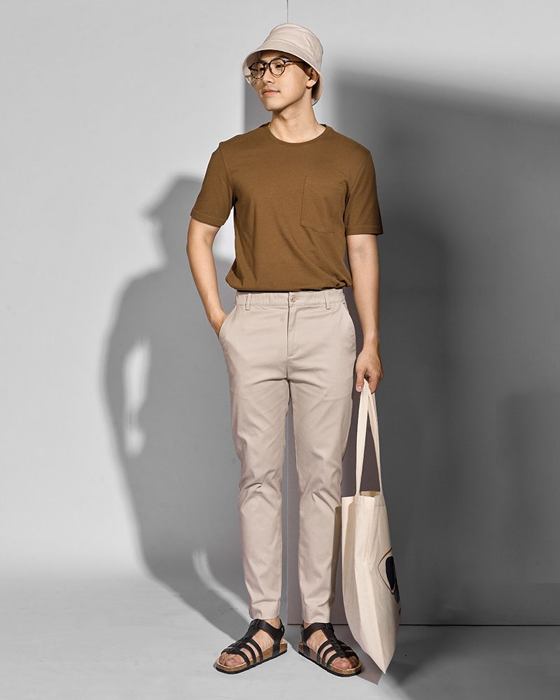 Áo thun tay ngắn túi ngực cotton form regular - 10F20TSH006