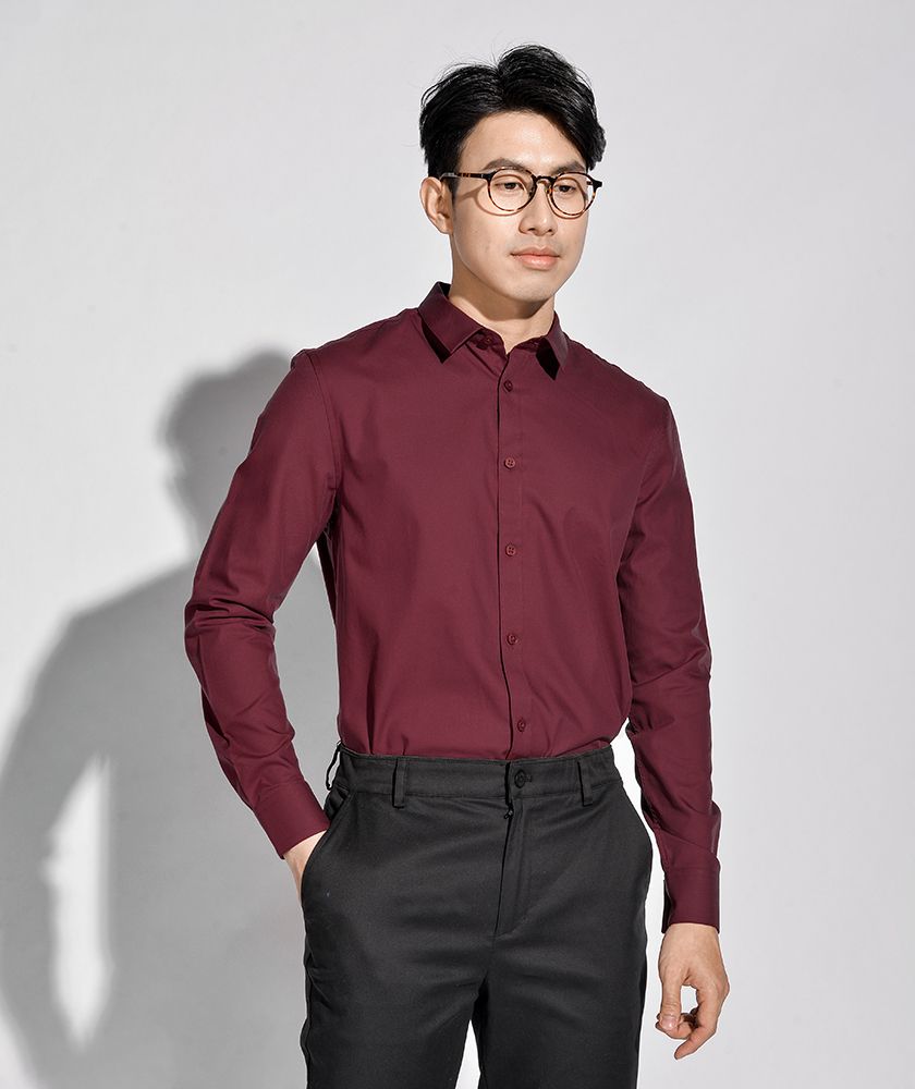 Áo Sơ Mi Dài Tay Cổ Thường Form Fitted 10S20SHL006