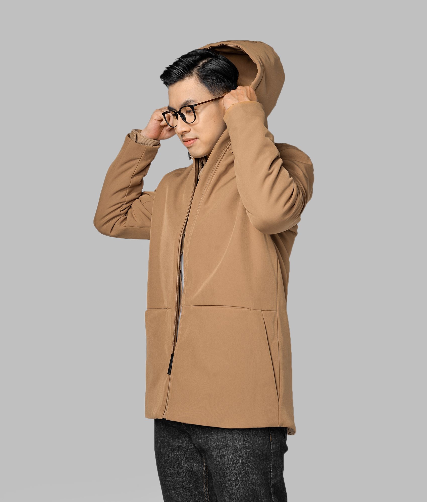 Áo khoác túi xéo không diễu form regular - 10F20JAC002
