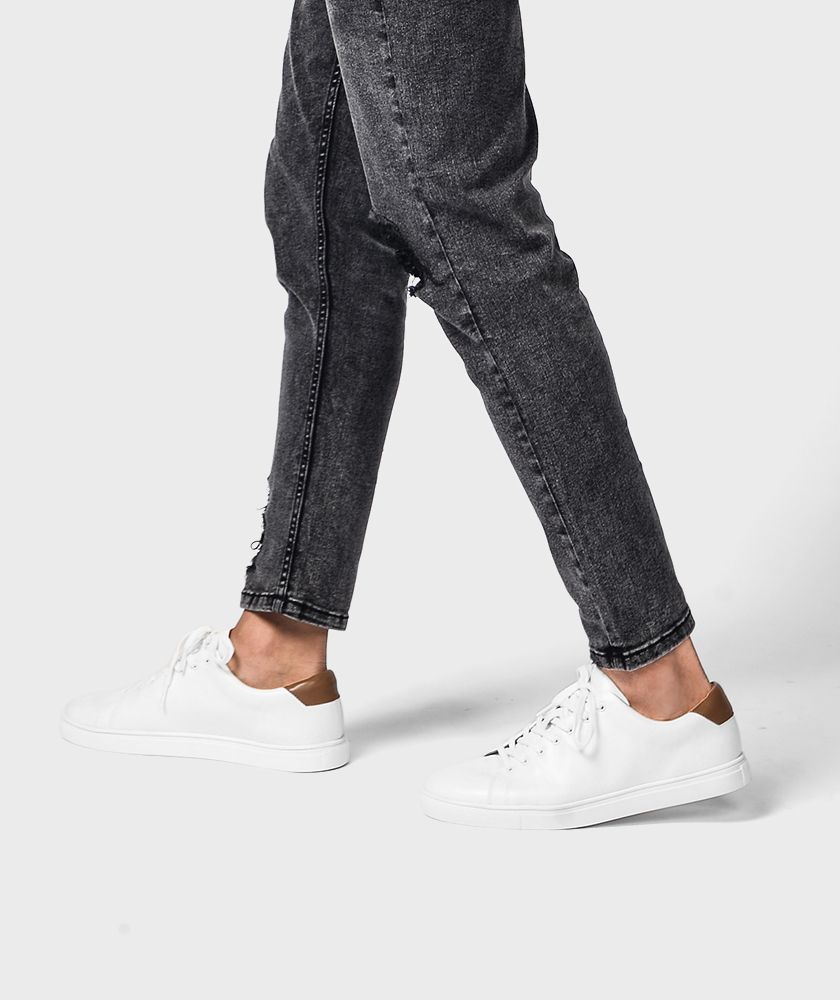 Giày Nam Sneaker Trắng Đáp Nâu - GI212026