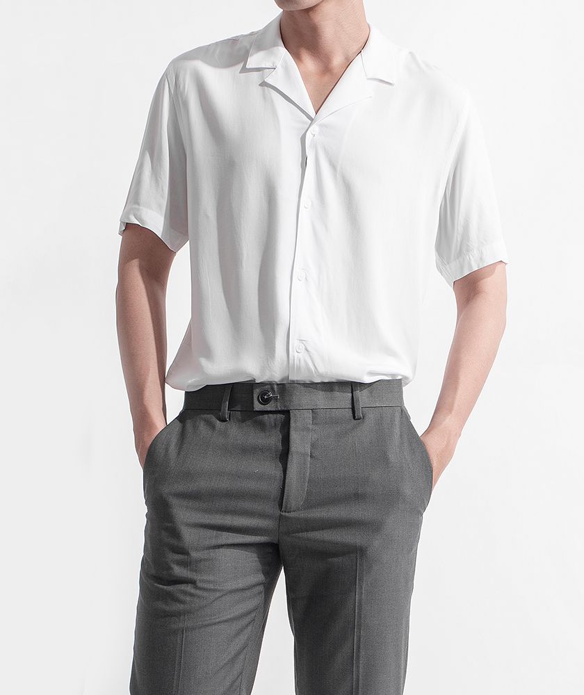Áo Sơ Mi Nam Tay Ngắn Rayon Cổ bẻ SM219800