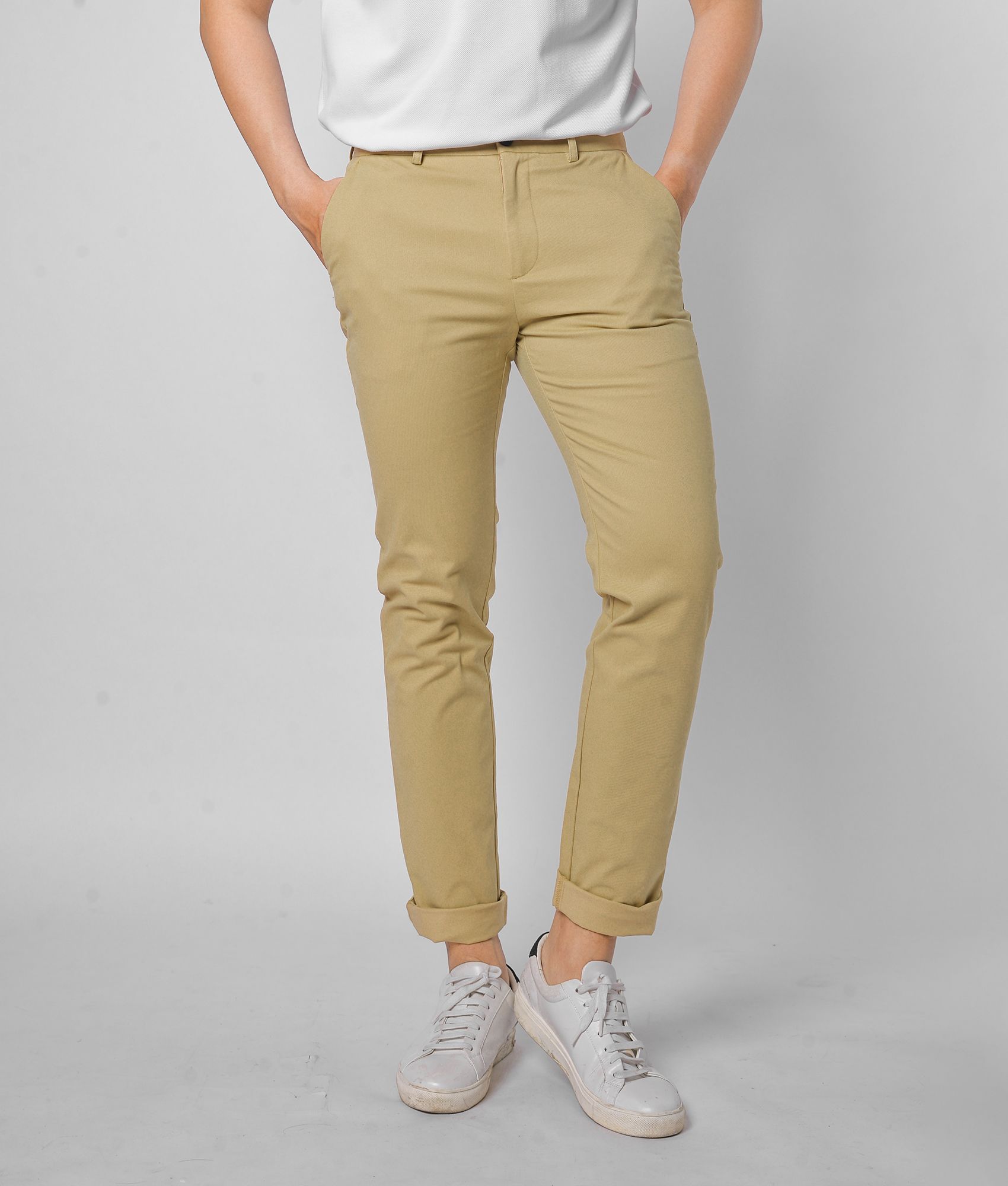 Quần kaki nam trơn form slim fit - 10F20PCA017