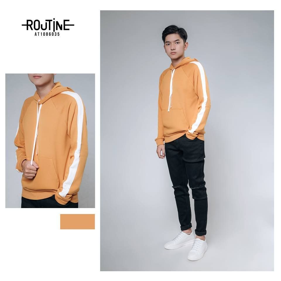 Áo Khoác Nam Hoodie Tay Dài Phối Sọc AT10860