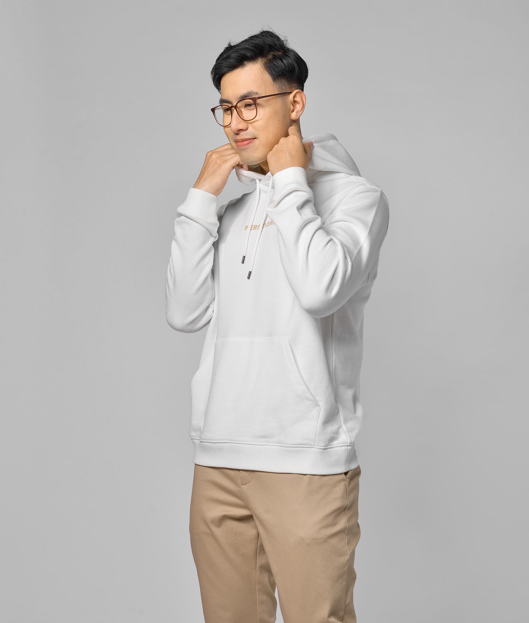 Áo nỉ nam tay dài có mũ form regular - 10F20HOD001