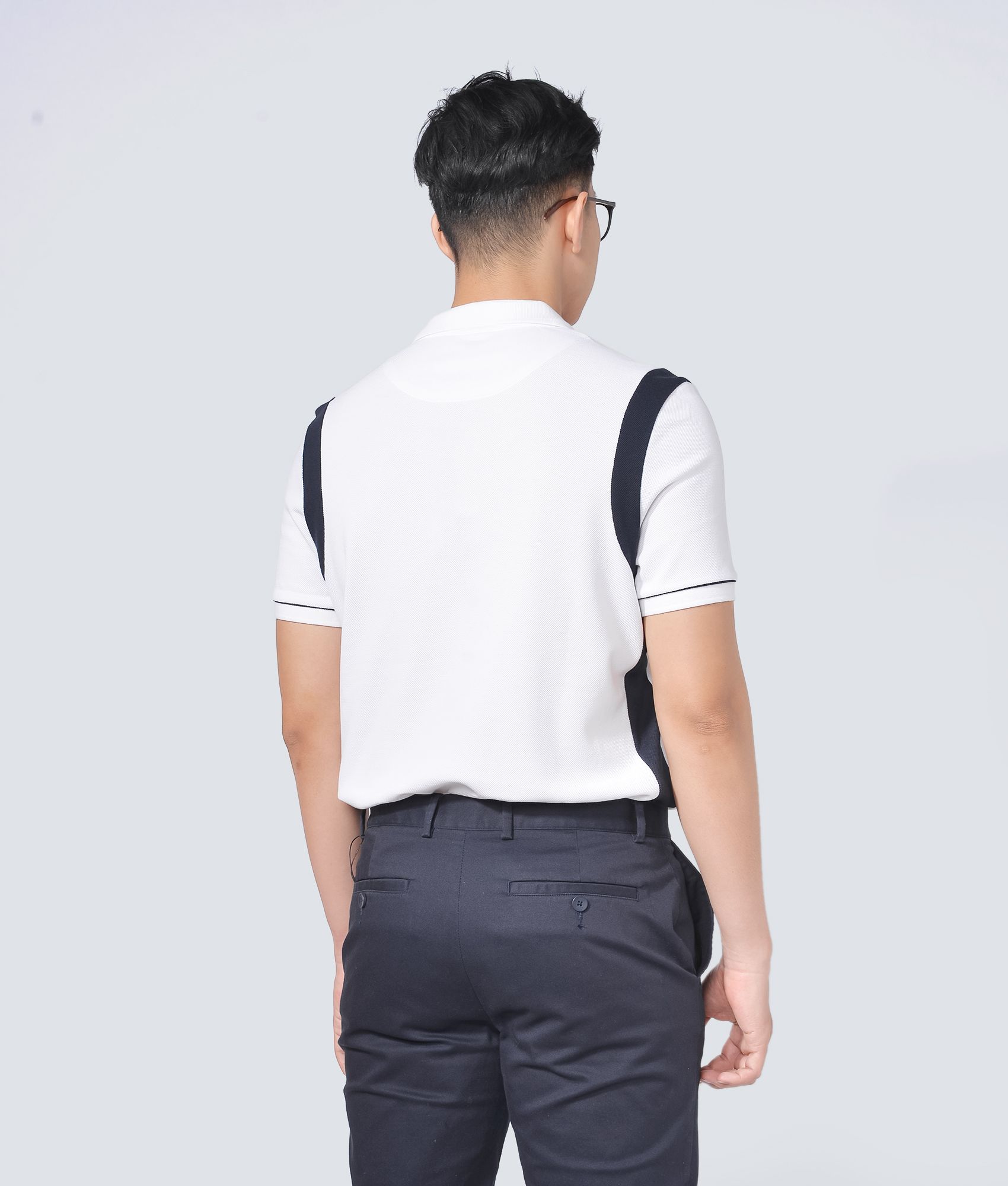 Áo polo phối màu form fitted - 10F20POL008