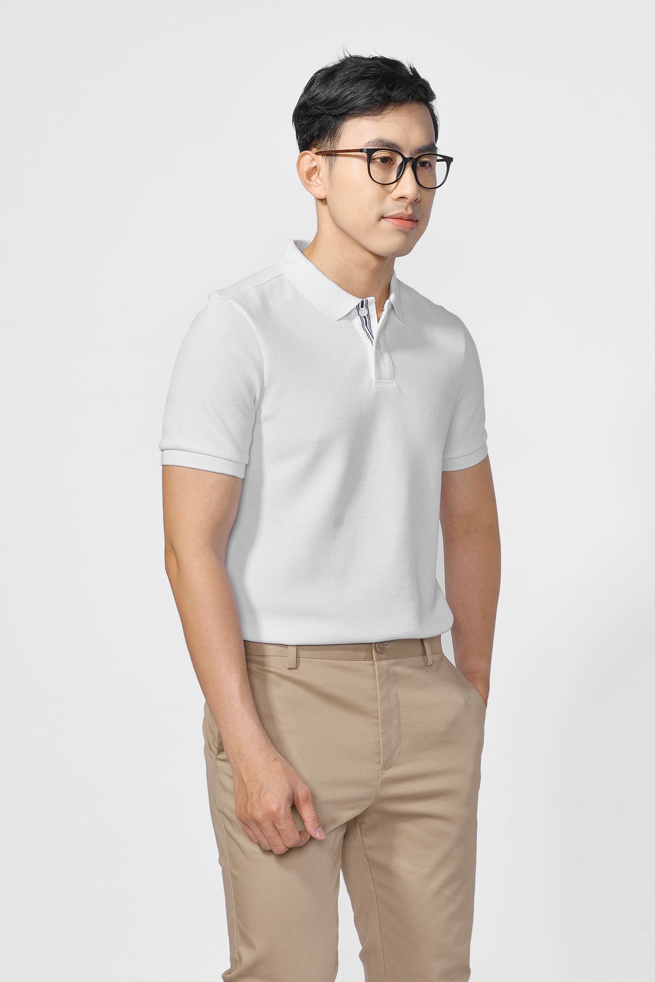 Áo polo Interlock form fitted - 10F20POL010