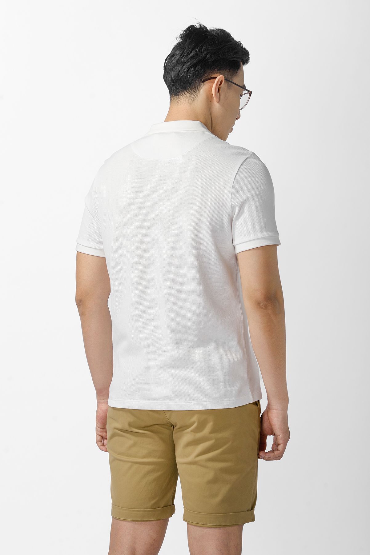 Áo polo nẹp cổ có nút point label form fitted - 10F20POL020