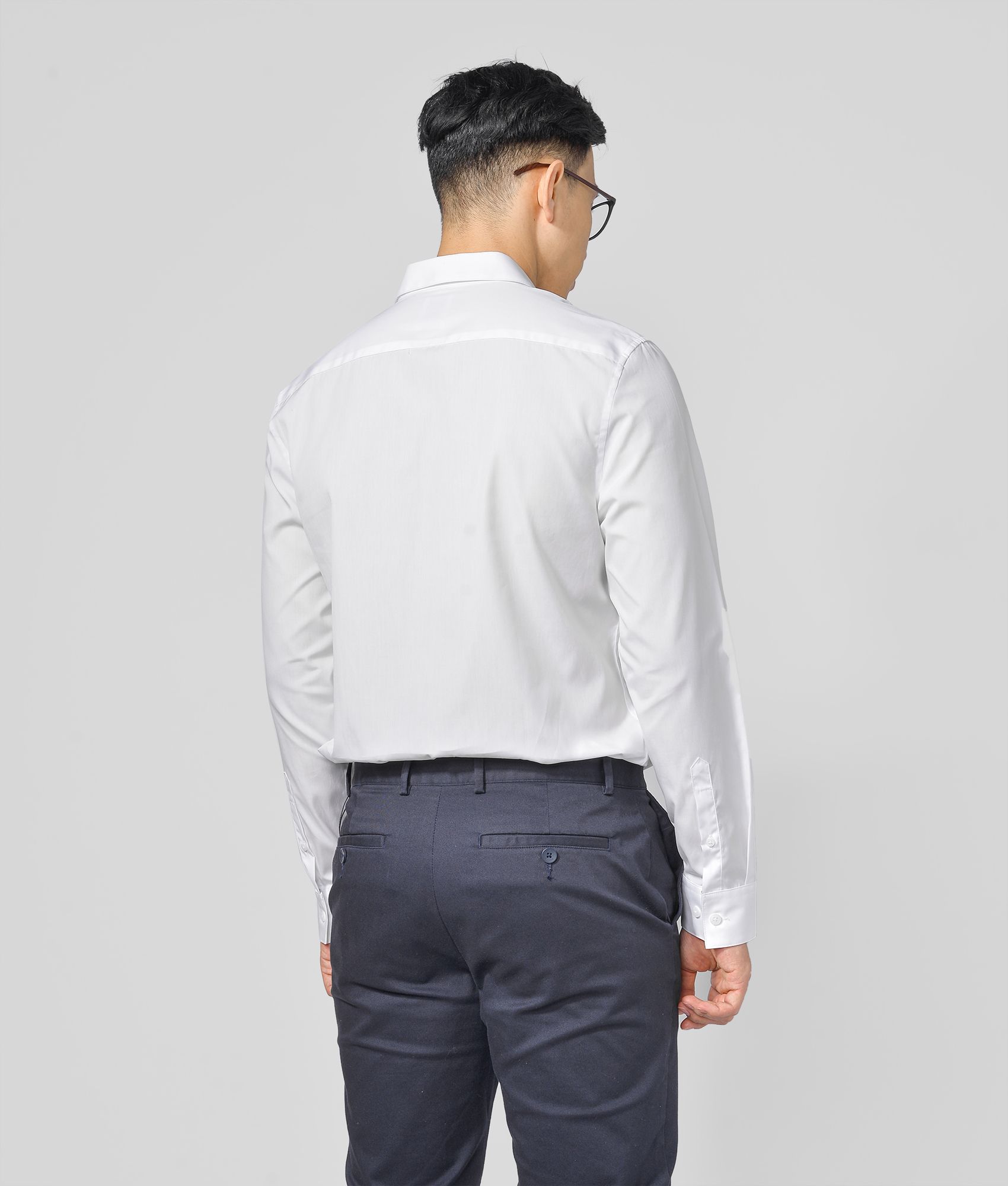 Áo sơ mi nam tay dài cổ thường form fitted - 10F20SHL006