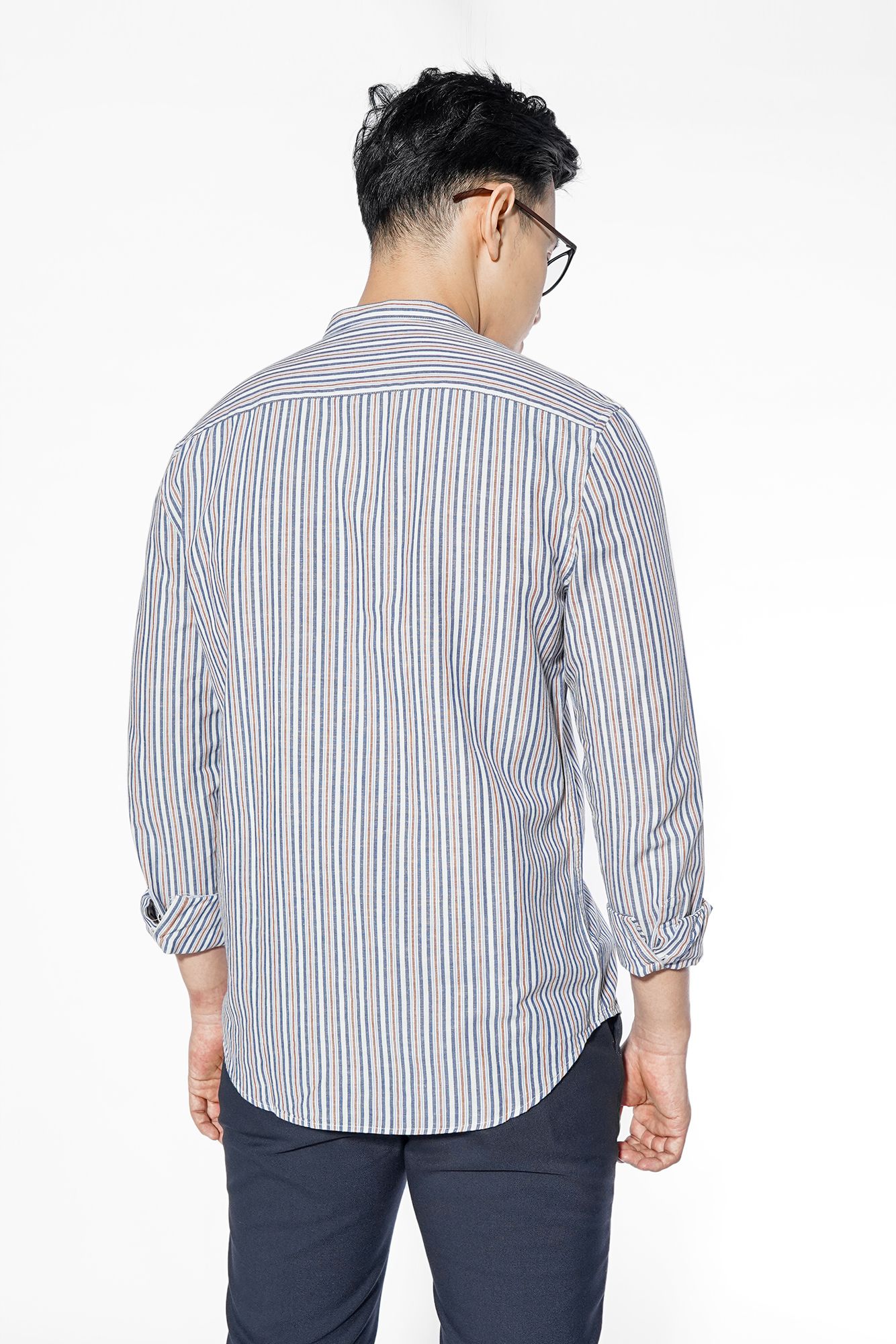 Áo sơ mi nam tay dài, kẻ sọc form Fitted - 10F20SHL007