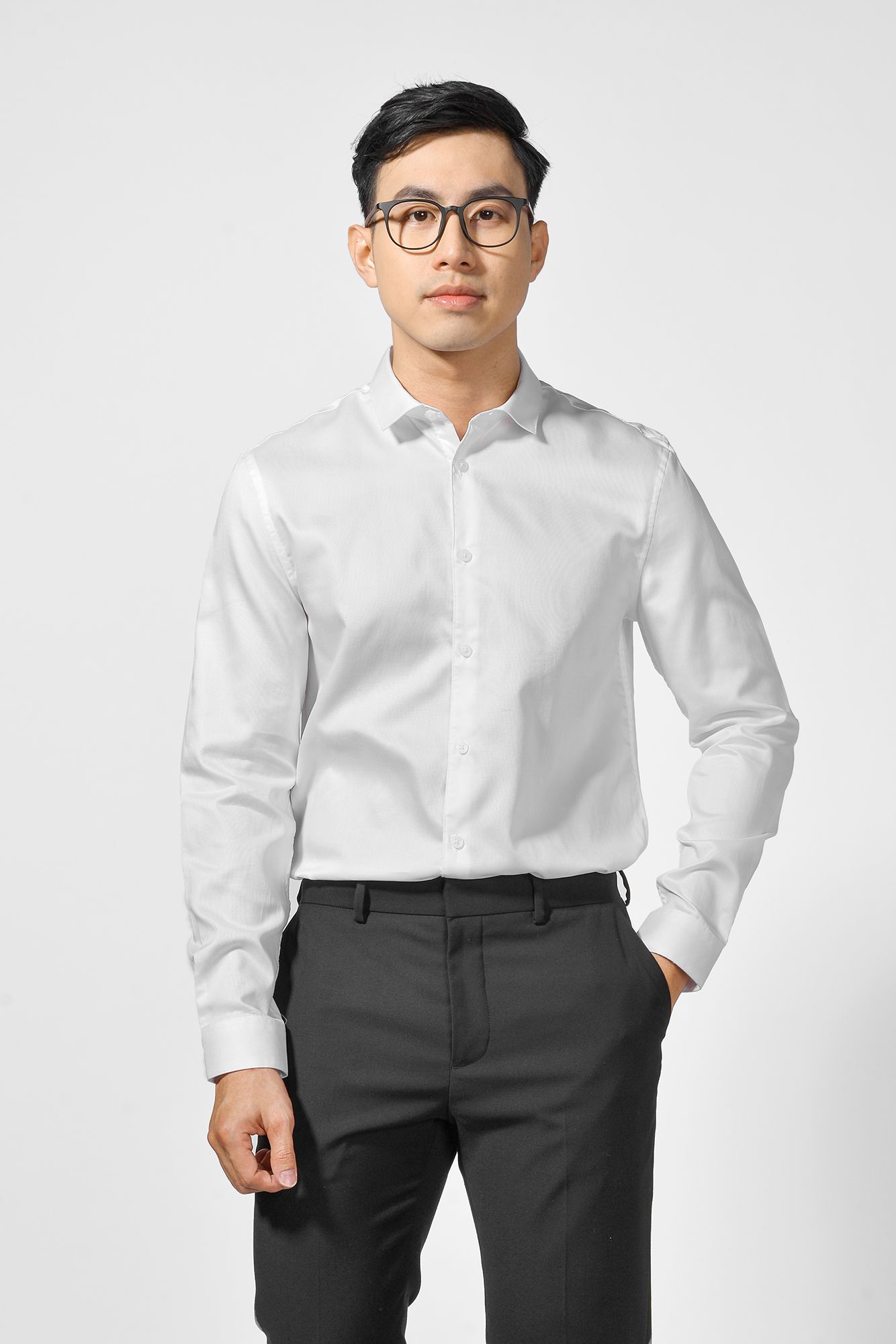 Áo Sơ Mi Nam Dài Tay Cổ Spread Form Fitted - 10F20SHL049