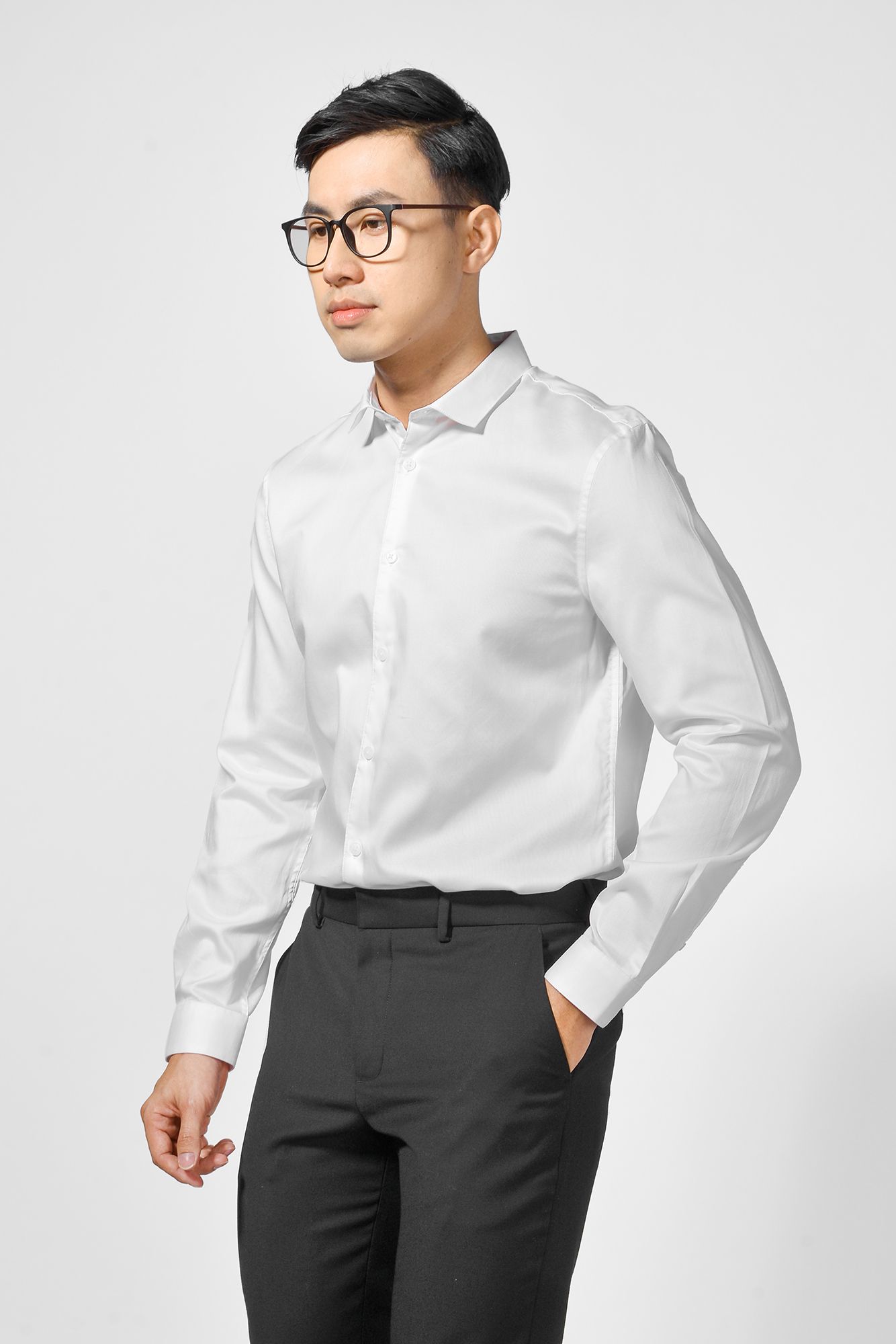 Áo Sơ Mi Nam Dài Tay Cổ Spread Form Fitted - 10F20SHL049