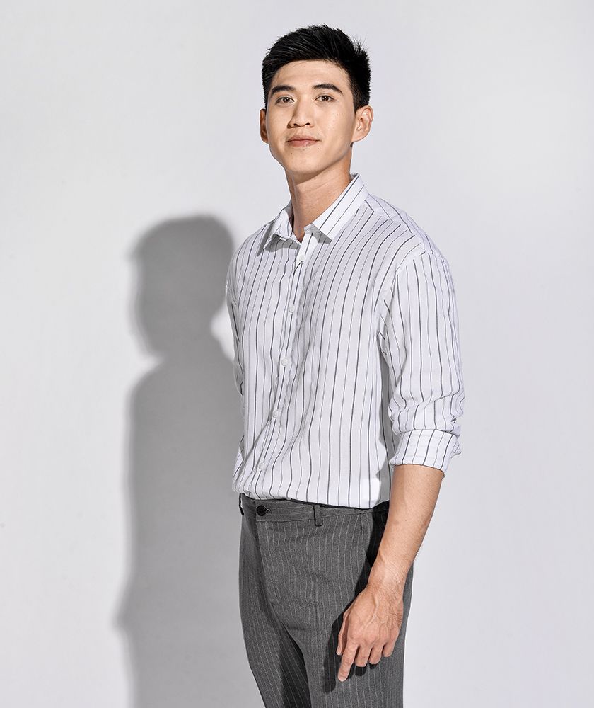 Áo sơ mi tay dài form loose - 10S20SHL011