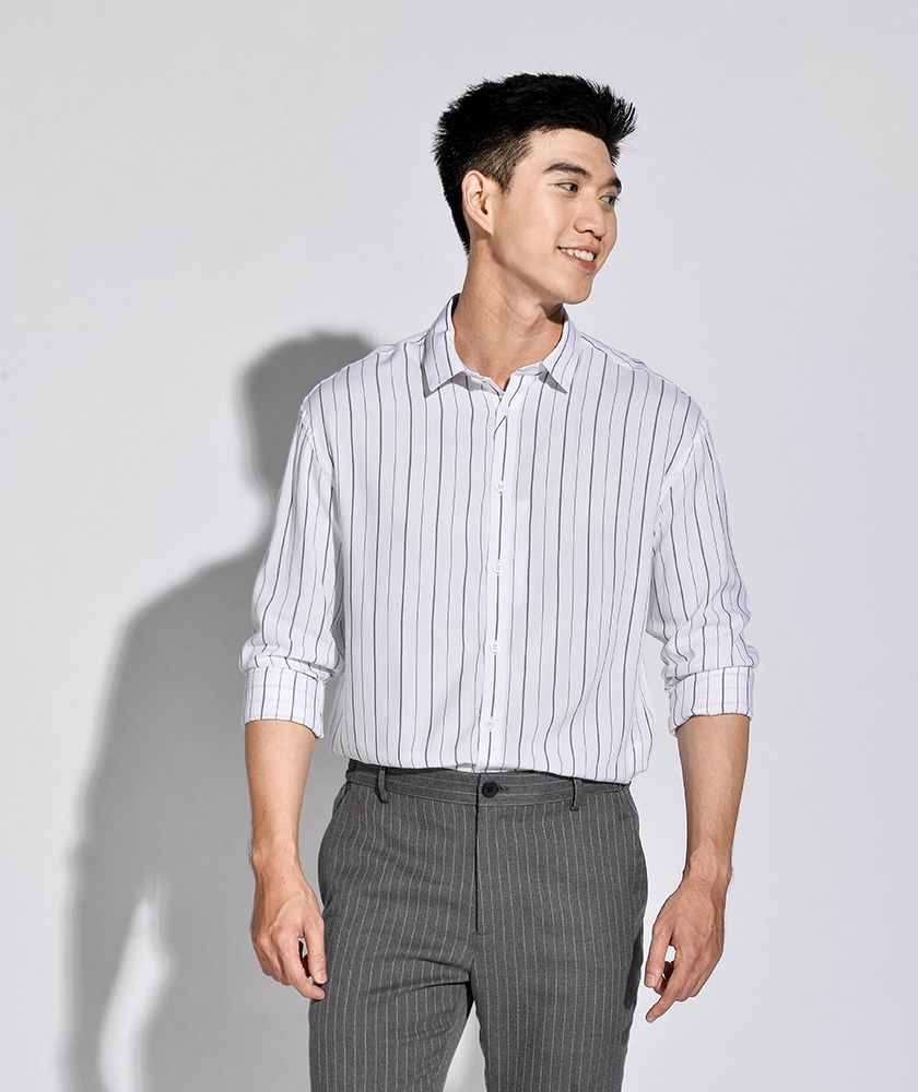 Áo sơ mi tay dài form loose - 10S20SHL011