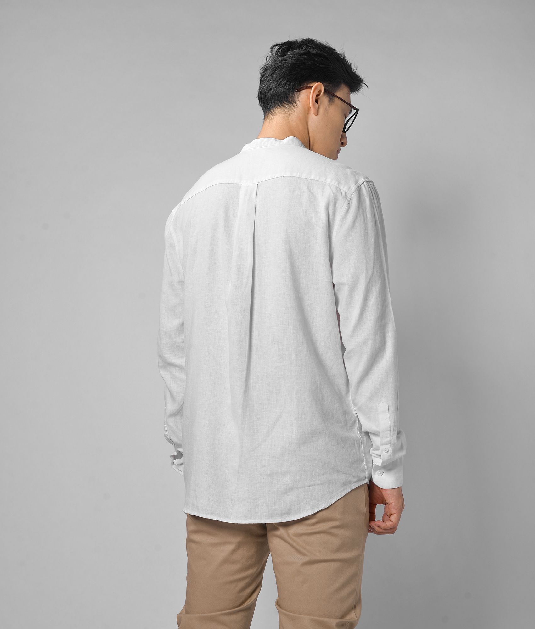 Áo sơ mi nam tay dài có túi cổ trụ - 10S20SHL030