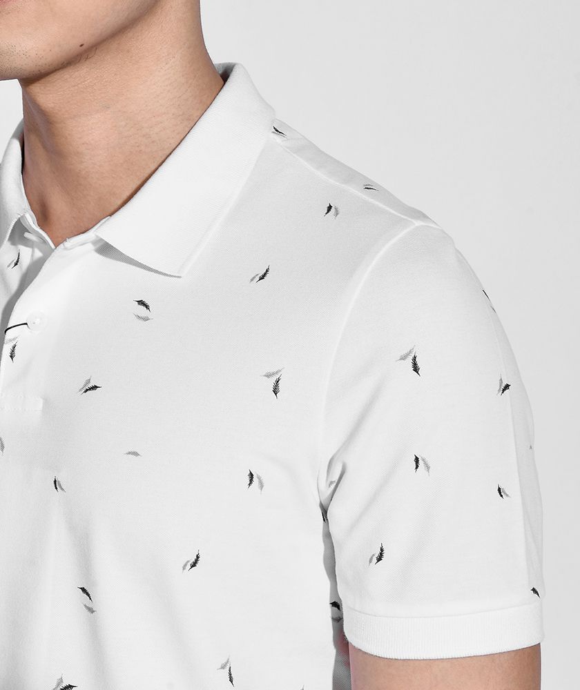 Áo thun polo họa tiết form fitted - 10S20POL011