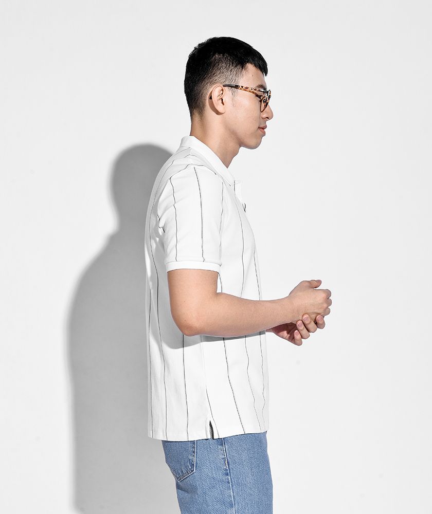 Áo thun polo kẻ sọc đứng - 10S20POL005