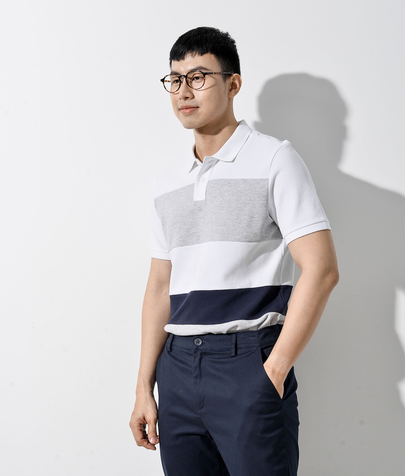 Áo polo tay ngắn phối màu - 10S20POL014