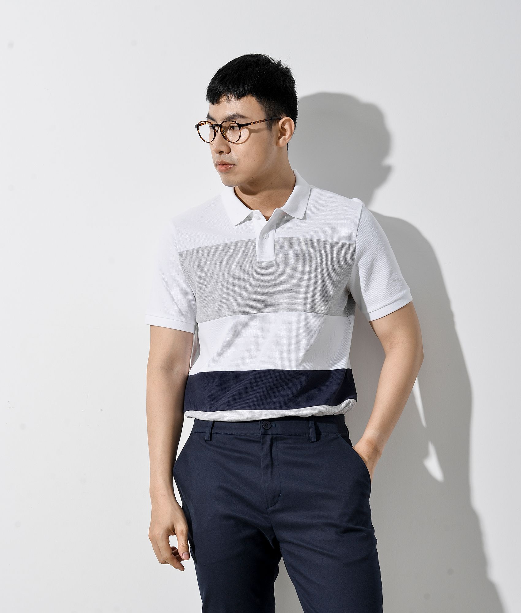 Áo polo tay ngắn phối màu - 10S20POL014