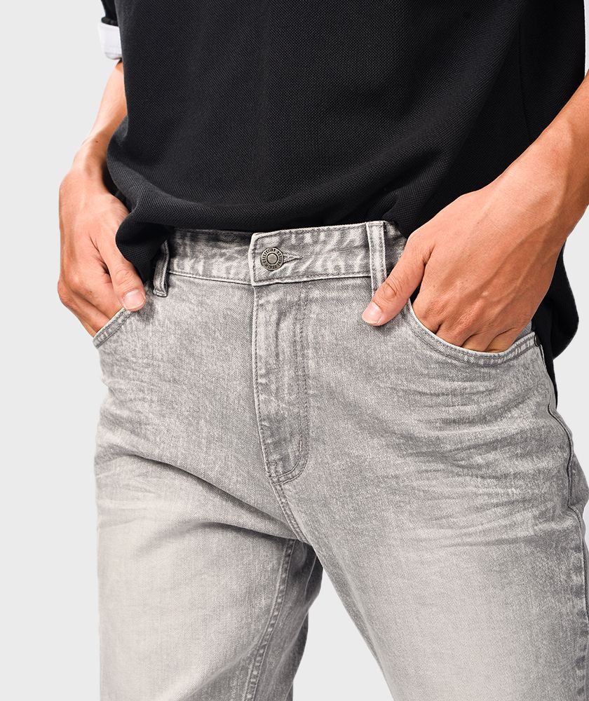 Quần Jean Nam Form Slim Cropp Rách Gối - QJ125019