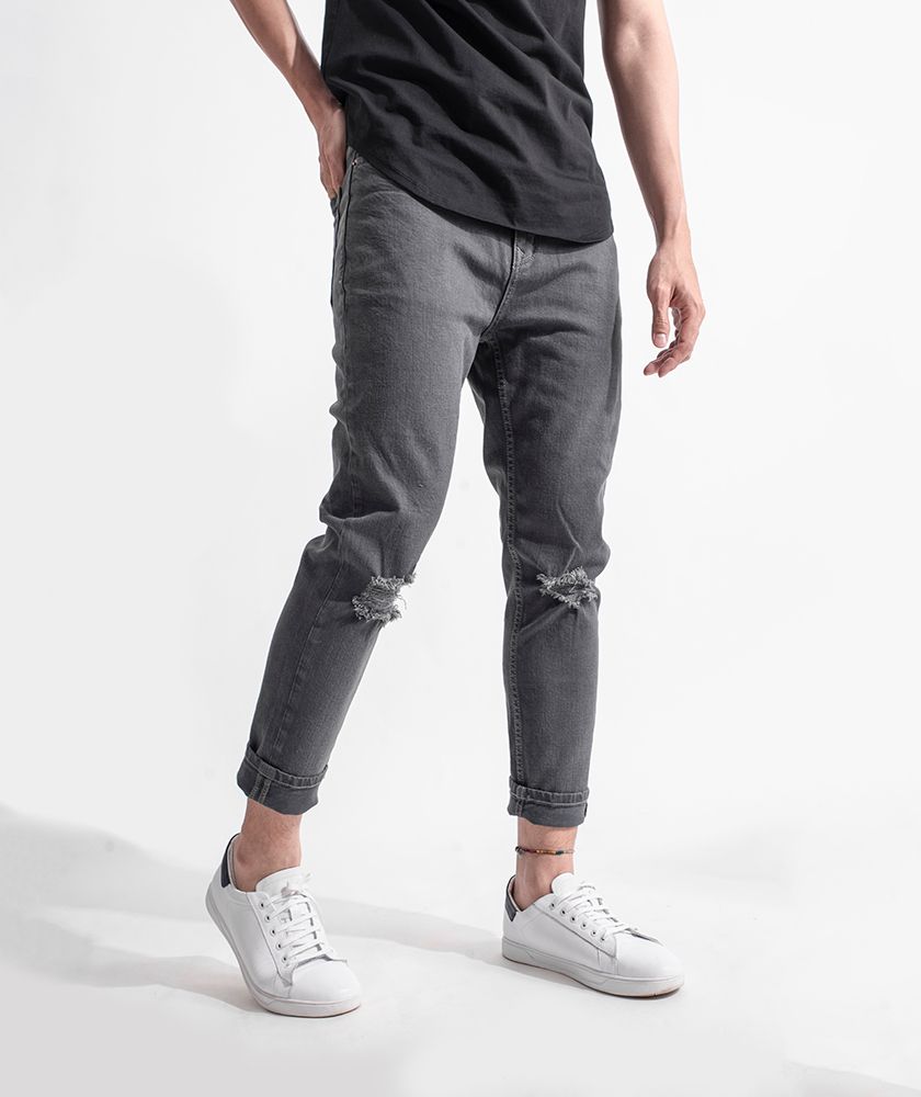 Quần Jean Nam lửng form Carrot - QJ126002