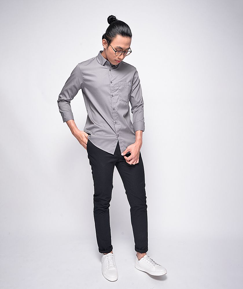 Áo Sơ Mi Nam Tay Dài 1 Túi Ngực - SM101214