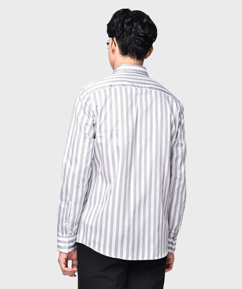 Áo Sơ Mi Nam Tay Dài Kẻ Sọc Nẹp Liền - SM10121