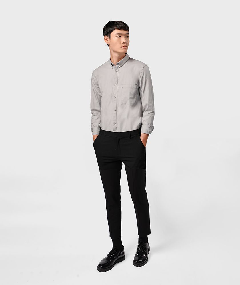 Áo Sơ Mi Nam Tay Dài Fitted 1 Túi Ngực - SM101216