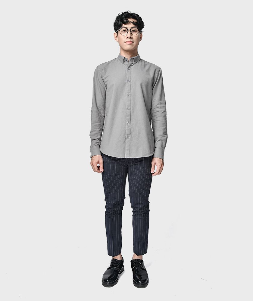 Áo Sơ Mi Nam Tay Dài Ve Cổ Đáp Sườn - SM103207