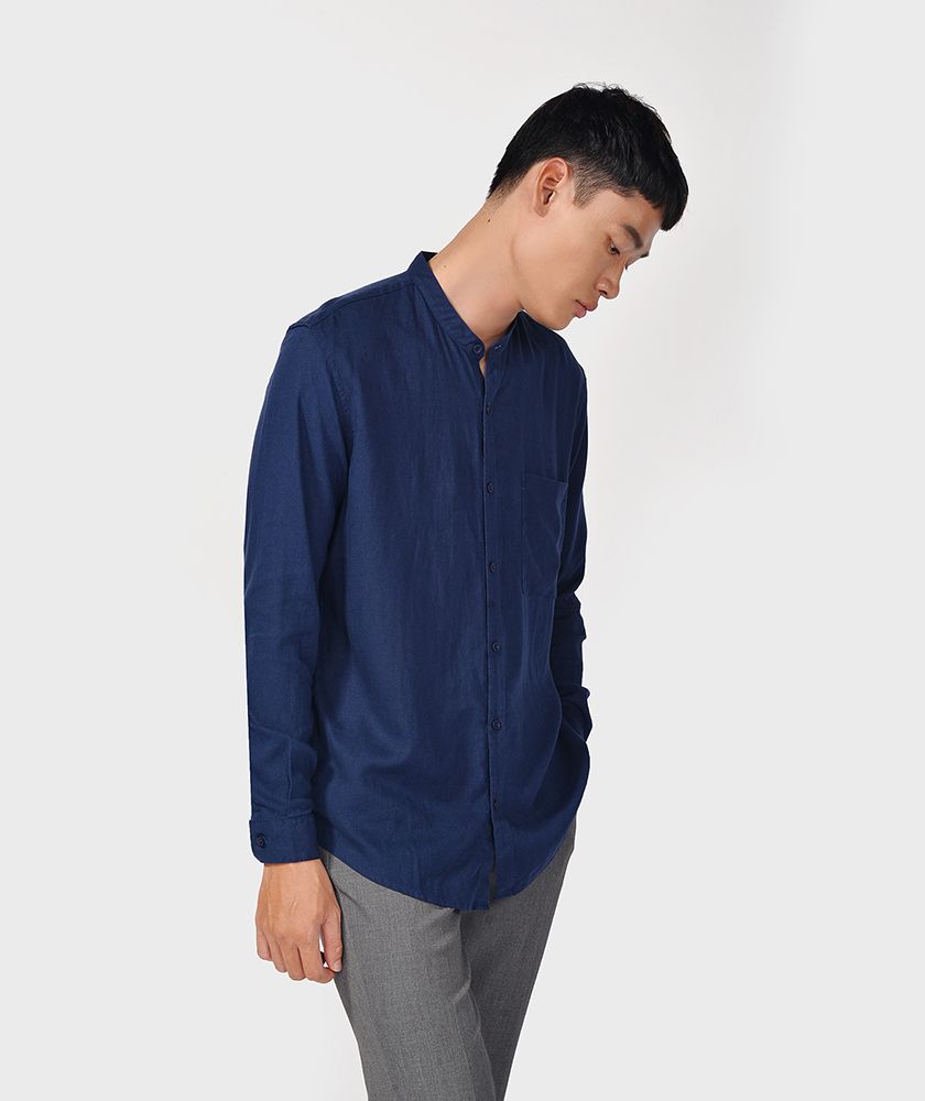 Áo Sơ Mi Nam Tay Dài Regular Nẹp Rời 1 Túi Ngực - SM102101