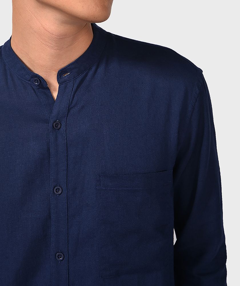 Áo Sơ Mi Nam Tay Dài Regular Nẹp Rời 1 Túi Ngực - SM102101