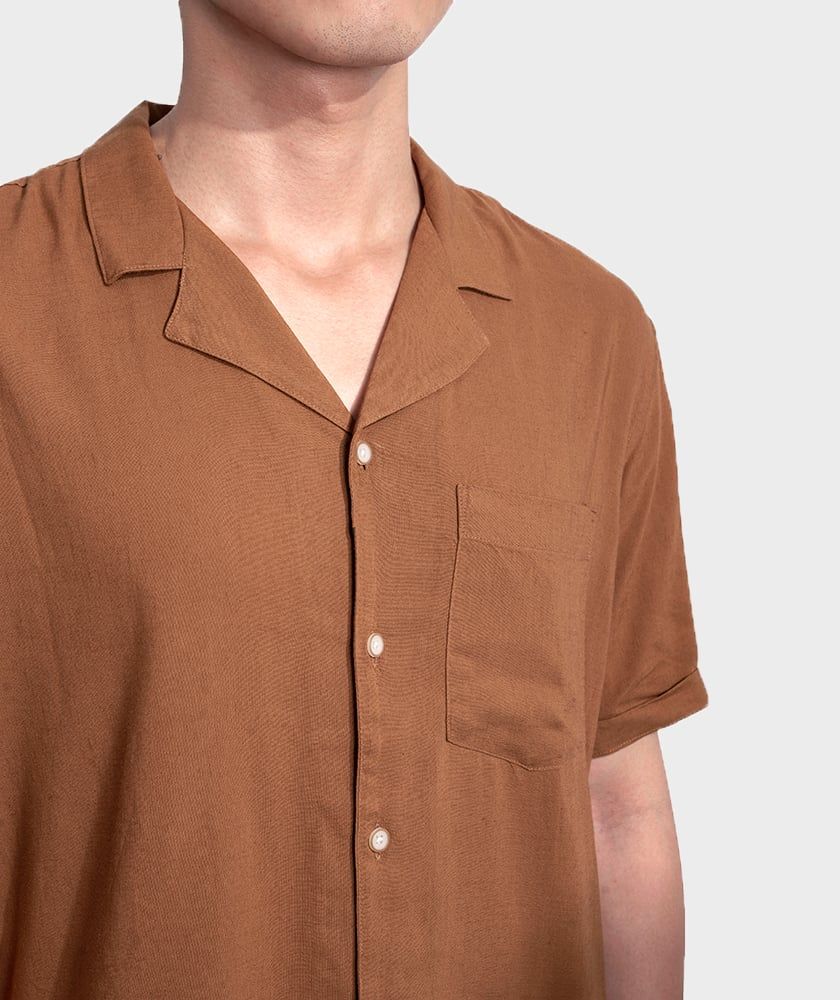 Áo Sơ Mi Nam Tay Ngắn Cổ Vest 1 Túi Ngực SM218800