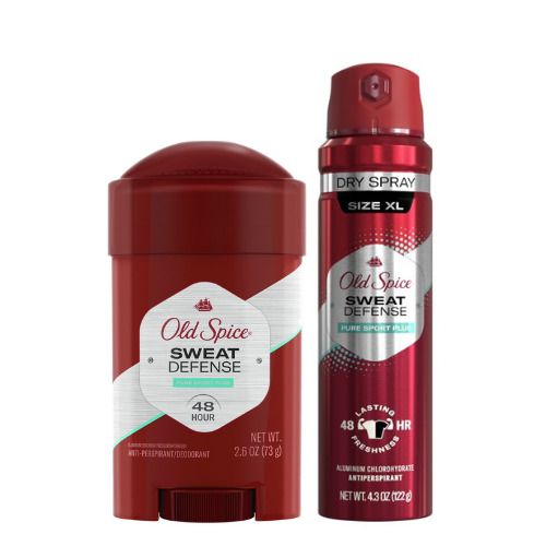  Combo Lăn - Xịt Khử Mùi Old Spice Sweat Defense Pure Sport Plus 