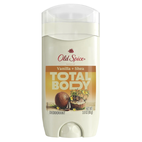 Lăn Khử Mùi Old Spice Total Body Vanilla + Shea 85Gr (Sáp Trắng)