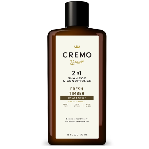 Dầu Gội Xả 2 In 1 Cremo Heritage Green Collection Fresh Timber 473ML